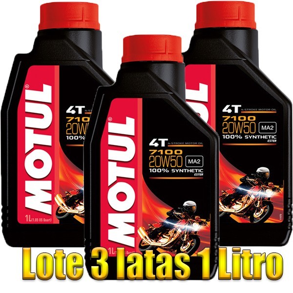 Aceite Motul 7100 Moto 4T 20w50 1Ltr -LOTE 3 LATAS-