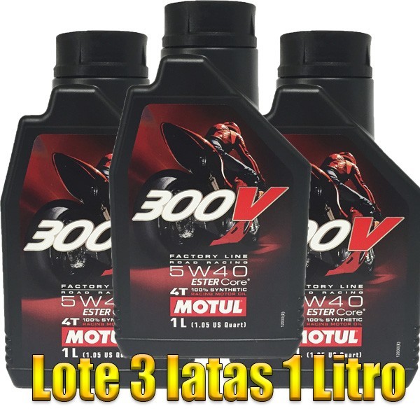 Aceite Moto Motul 300V 4t 5w40 FL ROAD RACING 1Ltr -LOTE 3 LATAS-