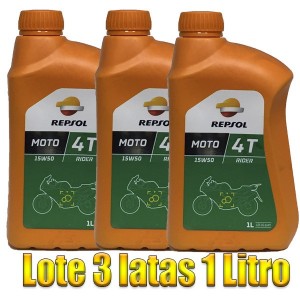 Aceite Repsol Moto Rider 4t 15w50 1Ltr -LOTE 3 LATAS-