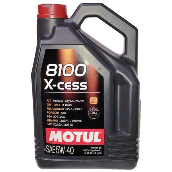 Aceite coche 5w40 Motul 8100 X-cess 5L