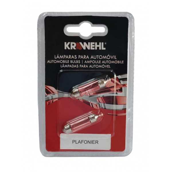 Lámpara C10W-Plafonier Rojo 12V 10W (11x38mm)