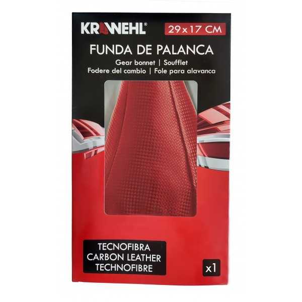 FUNDA PALANCA CAMBIO SEMI PIEL ROJO