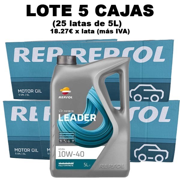REPSOL aceite lubricante multigrado para coche LEADER A3/B4 10W-40 5L