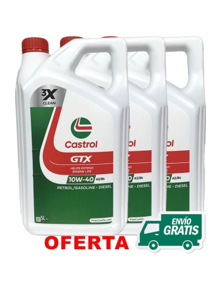 Aceite CASTROL GTX 10W-40 A3/B4 para motores de gasolina y diésel 1 l