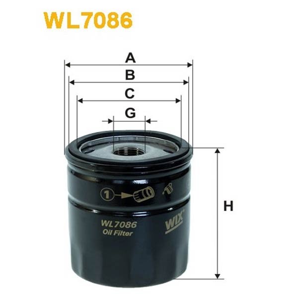 Filtro aceite Wix WL7086