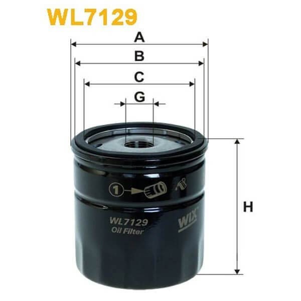Filtro aceite Wix WL7129