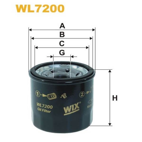 Filtro aceite WL7200 Wix