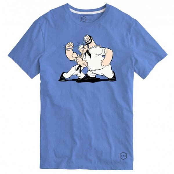 Camiseta Popeye y Brutus Azul Denim