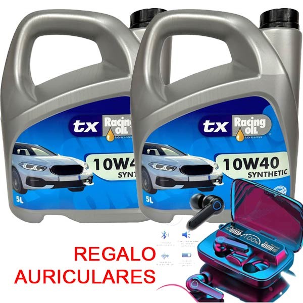 tx Racing Oil 10w40 Sint 5L Oferta 2 latas + Auriculares