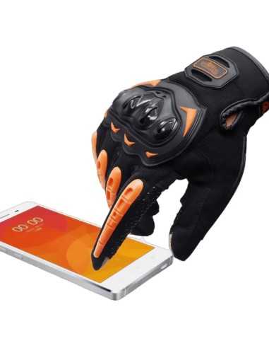 Guantes Moto Antideslizante Táctil Naranja