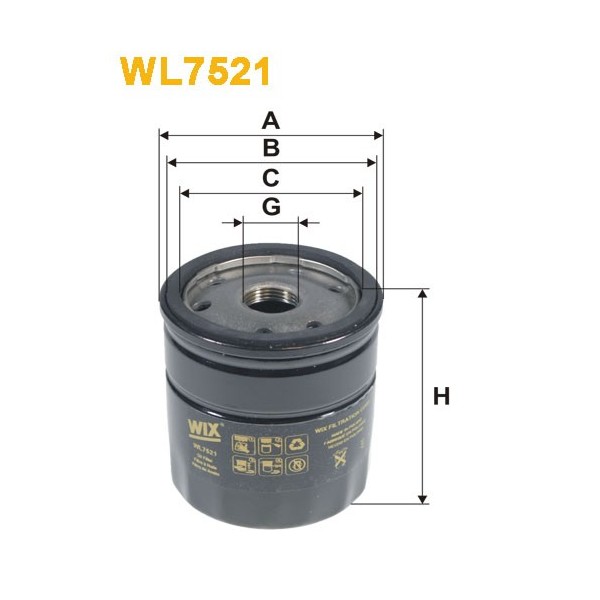 Filtro aceite Wix WL7521