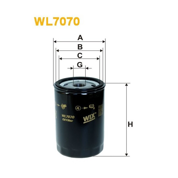 Filtro aceite Wix WL7070