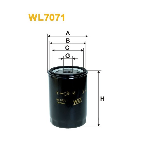 Filtro aceite Wix WL7071