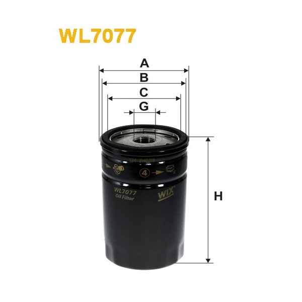 Filtro aceite Wix WL7077