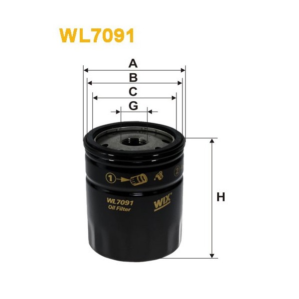 Filtro aceite Wix WL7091