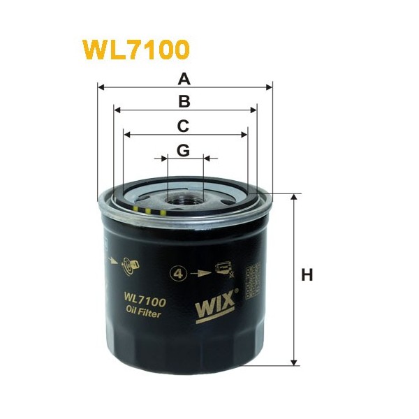 Filtro aceite Wix WL7100