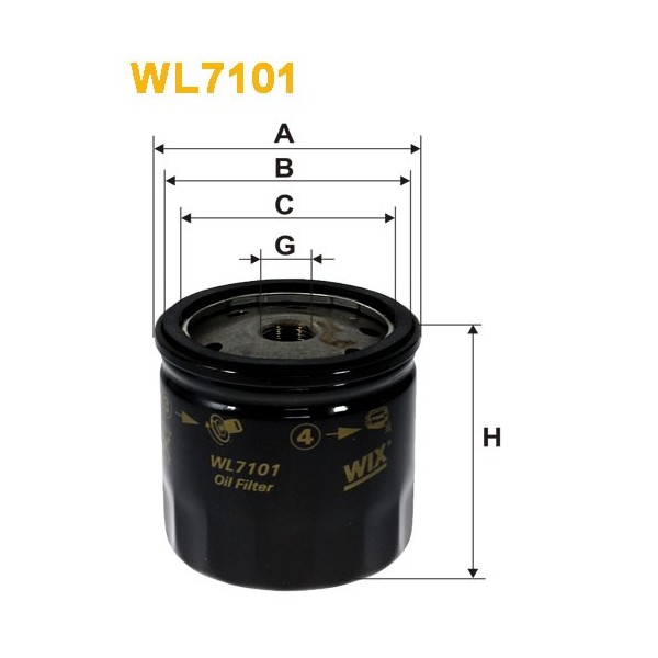 Filtro aceite Wix WL7101
