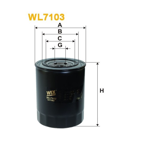 Filtro aceite Wix WL7103