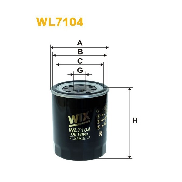 Filtro aceite Wix WL7104