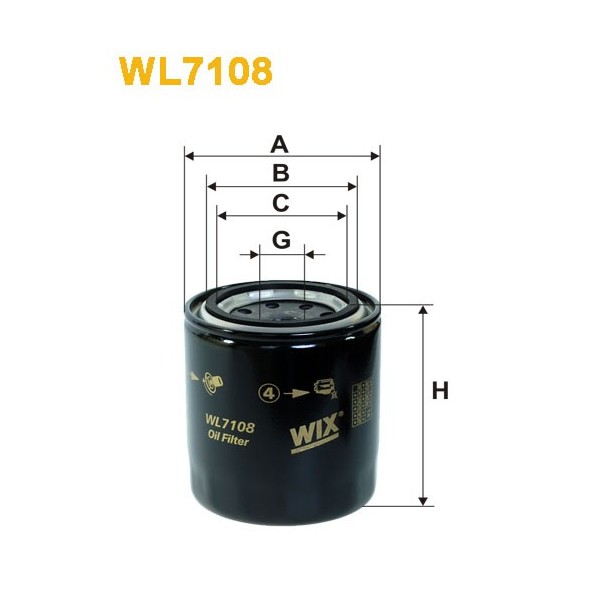 Filtro aceite Wix WL7108