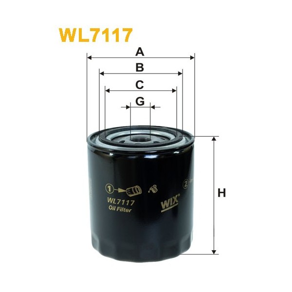 Filtro aceite Wix WL7117