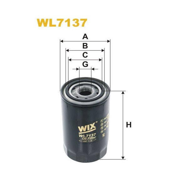 Filtro aceite Wix WL7137