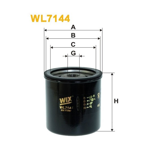 Filtro aceite Wix WL7144