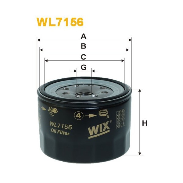 Filtro aceite Wix WL7156