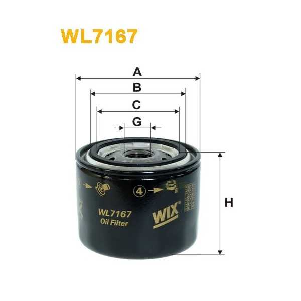 Filtro aceite Wix WL7167