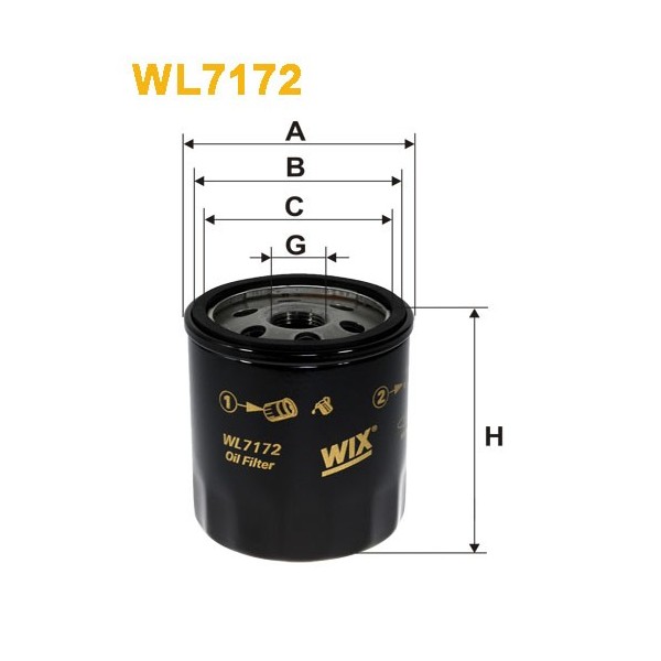 Filtro aceite Wix WL7172