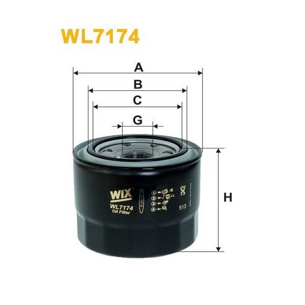 Filtro aceite Wix WL7174