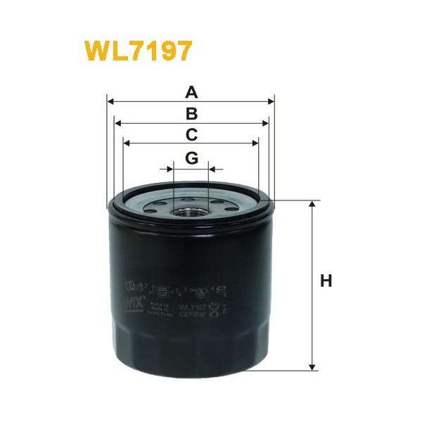 Filtro aceite Wix WL7197
