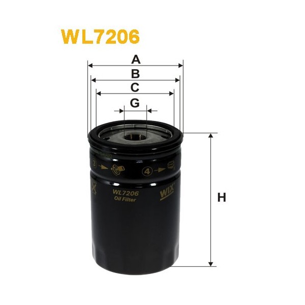 Filtro aceite Wix WL7206