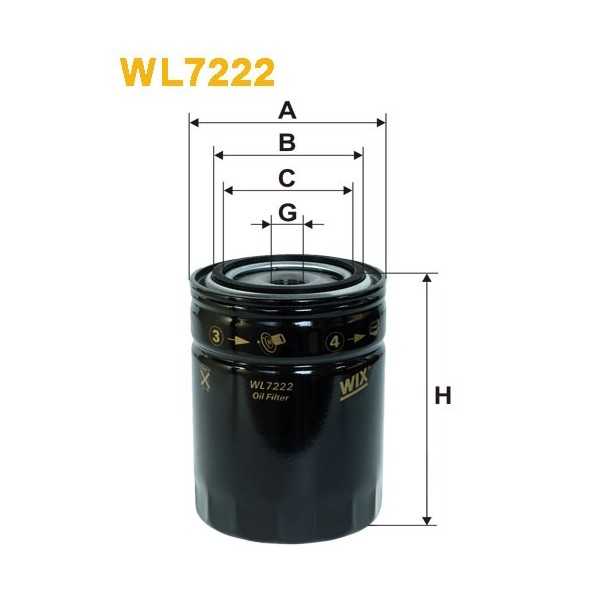 Filtro aceite Wix WL7222