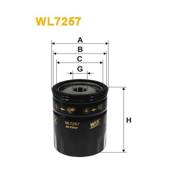 Filtro aceite Wix WL7257