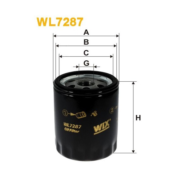 Filtro aceite Wix WL7287