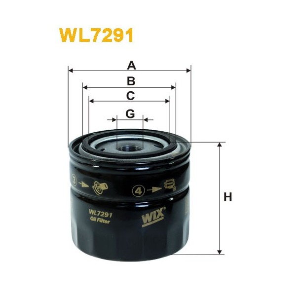 Filtro aceite Wix WL7291