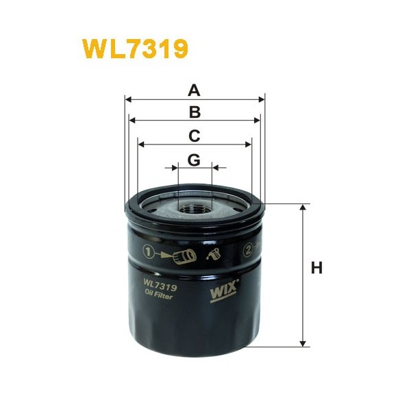 Filtro aceite Wix WL7319