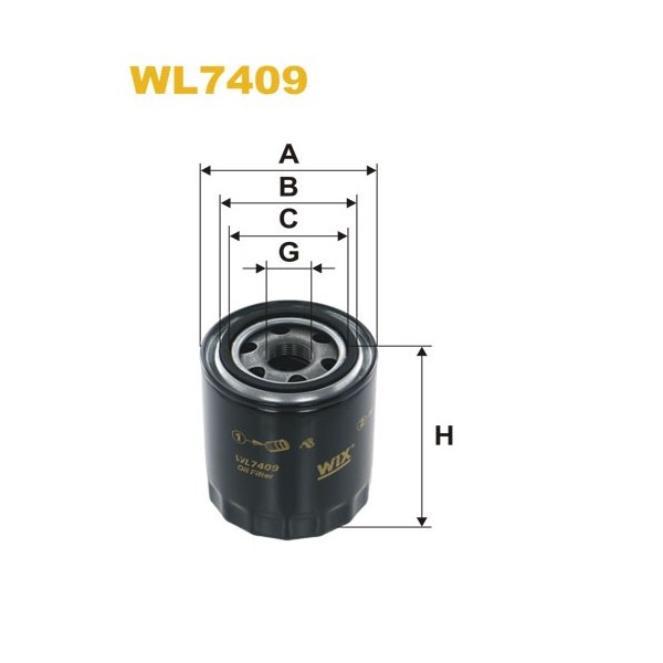 Filtro aceite Wix WL7409