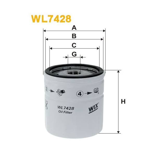 Filtro aceite Wix WL7428