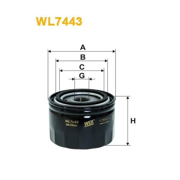 Filtro aceite Wix WL7443