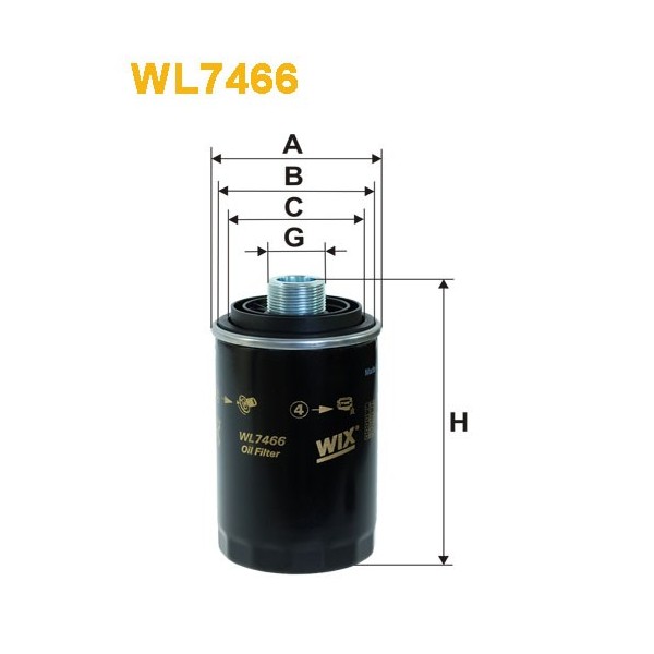 Filtro aceite Wix WL7466
