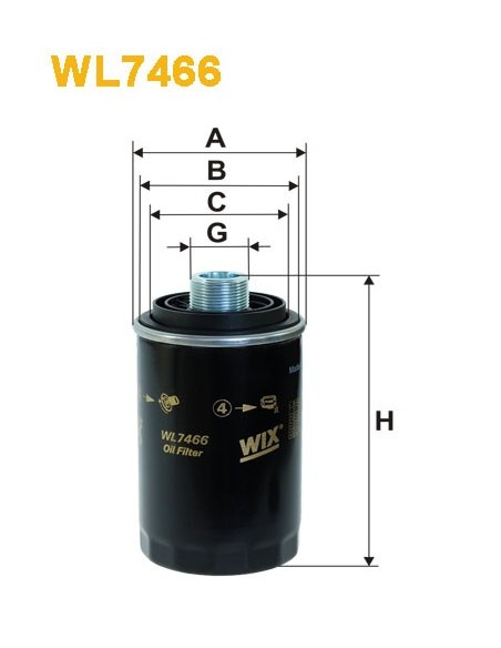 Filtro aceite Wix WL7466