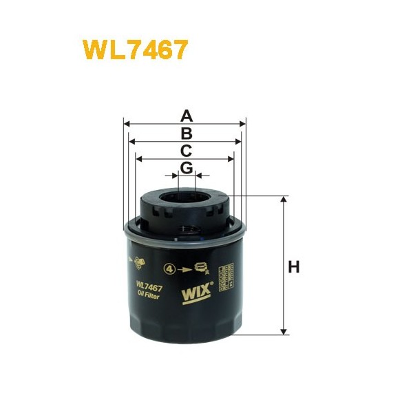 Filtro aceite Wix WL7467