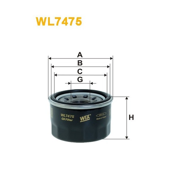 Filtro aceite Wix WL7475