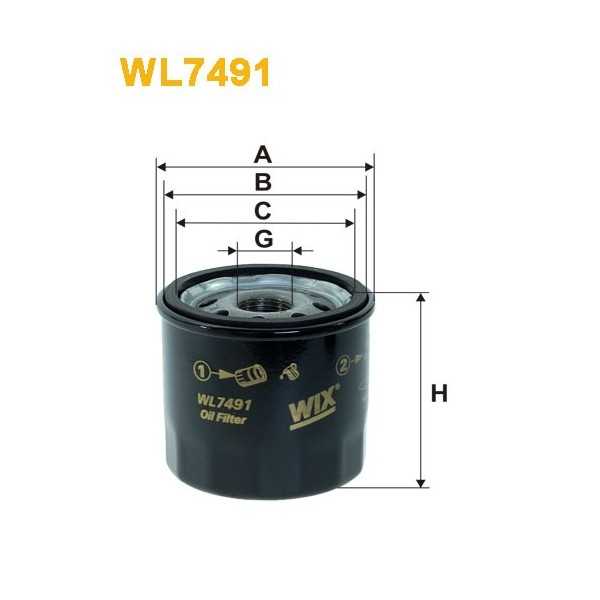 Filtro aceite Wix WL7491