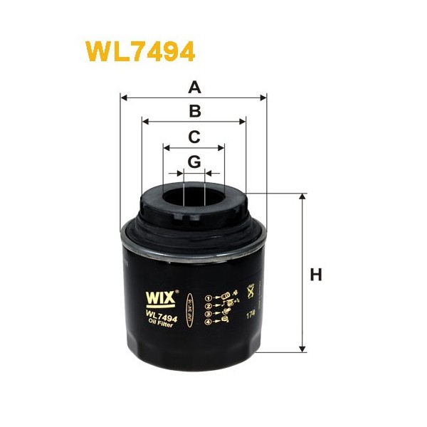 Filtro aceite Wix WL7494
